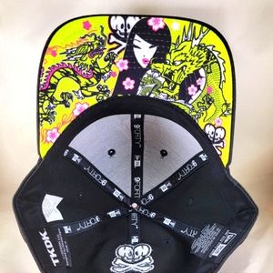 Tokidoki Baseball Cap - Cherry Blossom Girl Dragons skull & bones Japanese woman